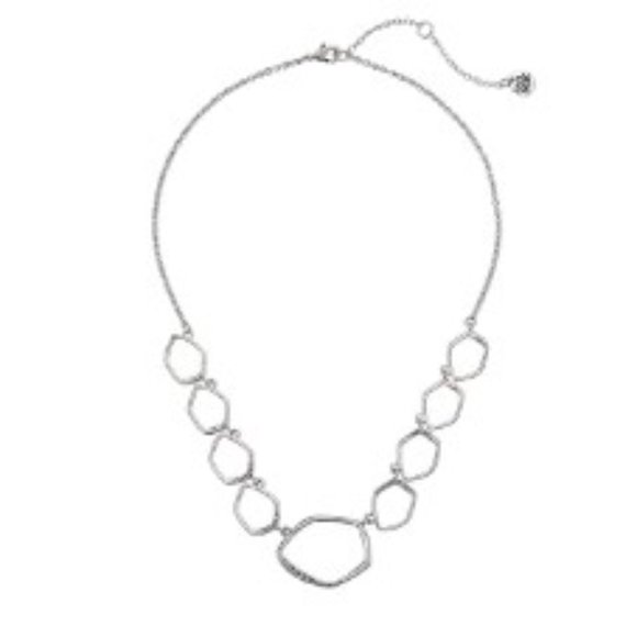The Sak Womens Cz Open Pendant Collar Necklace Silver Metal 16 Inches - Picture 2 of 4